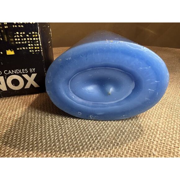 LENOX Blue Scented Candle, 10 inches Tall, Oval Pillar Shape - Picture 8 of 8